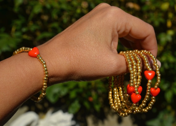 Heart bead bracelet deals