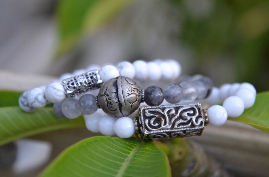 Elegant Set of Gorgeous Beaded Bracelets, CZ Spacer Beads