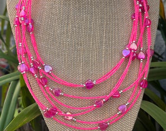 Ensemble De 3 Colliers Perles - Turquoise, Multicolore Et Rose - Style Bohème - Neuf Avec étiquettes