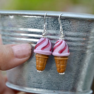 Orecchini A Perno Argento 925 A Forma Di Cono Gelato - Gioielli Estivi WithLoveSilver