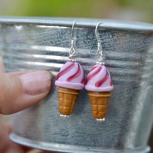 Orecchini A Perno Argento 925 A Forma Di Cono Gelato - Gioielli Estivi WithLoveSilver