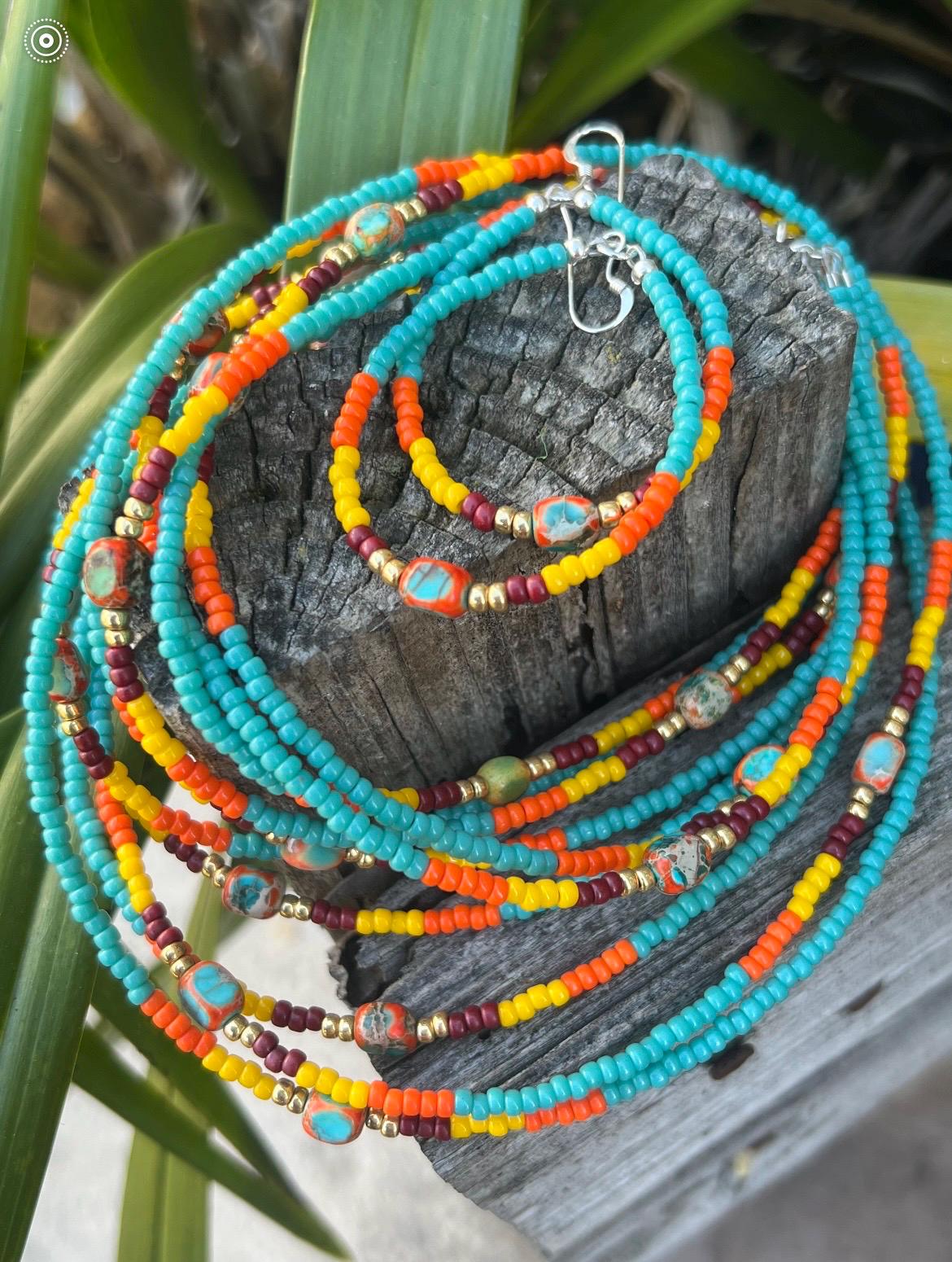 il_fullxfull.6749472979_2bjn.jpg Native American Artisan Crafted 5 Strand Multi Gemstone Necklace main image 0