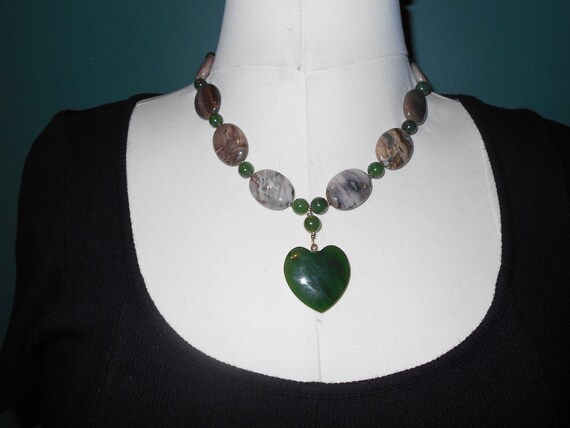 Jade and Jasper Necklace Etsy