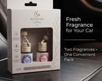Scentovra Car Diffuser Set, 2 x 8ML Fragrance Bottles, Fresh Scents (16ML Total)
