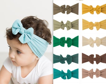 Nylon Knot Bow Headwrap, One size fits all nylon headbands, wide nylon headbands, baby headbands, baby shower, CLASSIC Knot Nylon Headwrap