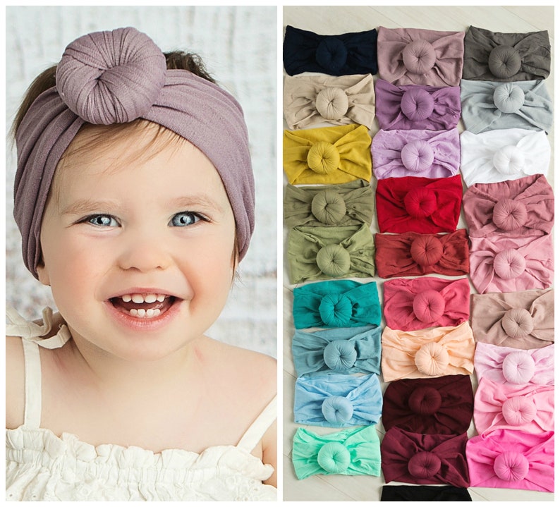 Nylon Baby Headwraps Knot Nylon Turban Round Knot Head Wrap Etsy