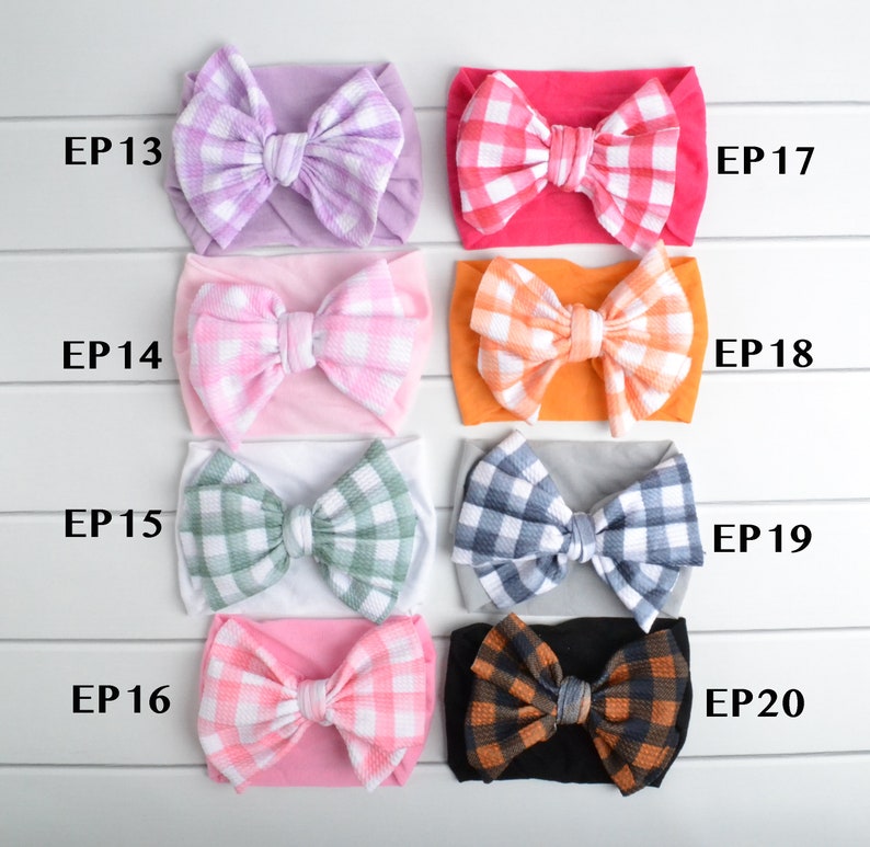 baby turban One size fits ALL nylon headband large bow headband newborn headband EMMA BOW wide nylon headband Big Bow Nylon Headwrap