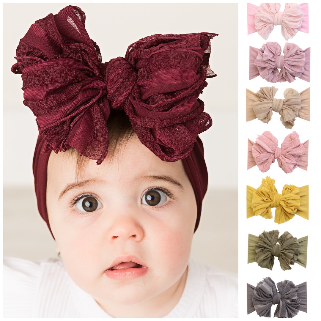 Baby Headband Big Bow Nylon Headwrap Newborn Baby Hair Bow Etsy