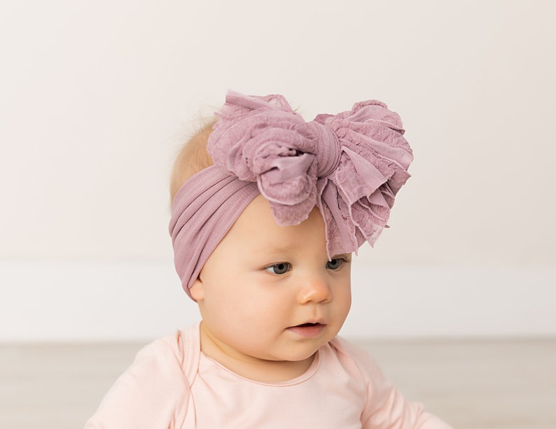 newborn headband big bow SOPHIE BOW one size fits all Nylon headband Extra large bow baby headband toddler headband ruffle bow turban