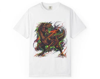 Dinosaur T-Shirt, Fierce Raptor Graphic Tee, Dino Lover Gift, Jurassic Art Shirt for Men Women