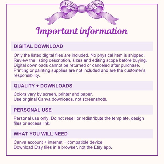 Important information about digital downloads, quality, personal use and what you need