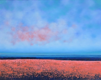 Small Original Oil Painting – Peaceful Landscape - Change in the Air