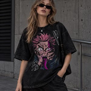 Sukuna Shirt, Jujutsu Kaisen Vintage T-Shirt, Ryomen Sukuna Anime Grafik T-Shirt, JJK Manga Shirt, Vintage Anime Fan Geschenk