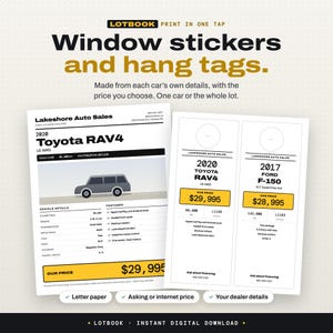 Used Car Dealer Inventory App | Recon Bills and RO Tracker, Markup, Lot Stats & Window Sticker Printing | Car Dealership Software, Pay Once image 4