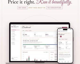 Crochet Business Planner App | Pricing Calculator with Etsy Fees, Order Tracker, Yarn Stash Inventory and Market Prep | Knit & Crochet