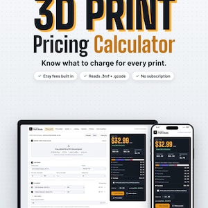 3D Print Pricing Calculator App | Filament and Resin Cost, Etsy Fees, Wholesale Price & Quote PDF | 3D Print Business Tool, No Subscription