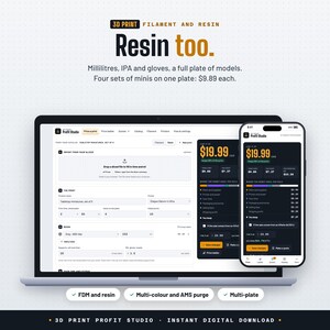 3D Print Pricing Calculator App | Filament and Resin Cost, Etsy Fees, Wholesale Price & Quote PDF | 3D Print Business Tool, No Subscription image 9