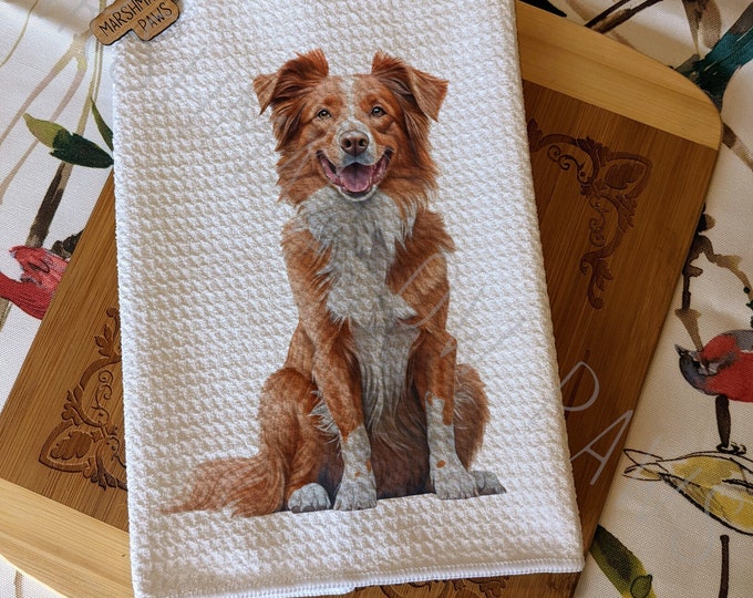 Australian Shepherd Kitchen Towel: Microfiber Waffle Weave, Dog Lover Gift