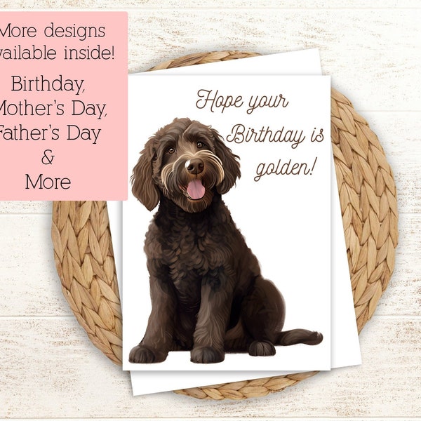 Goldendoodle Birthday Card | 5x7 | Greeting Card | Goldendoodle  Themed Card | Mother's Day | Father's Day | Custom Message | Personalize