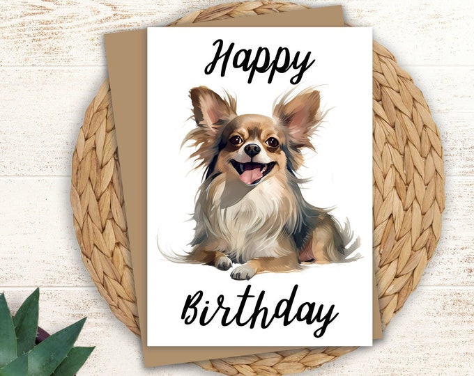 Funny Chihuahua Birthday Card: Personalized Dog Greeting Card