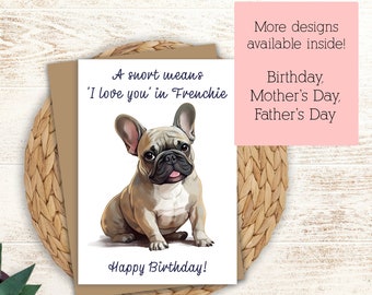 Frenchie Birthday Card | 5x7 | Greeting Card | Frenchie Themed Card | Mother's Day | Father's Day | Custom Message | Personalize