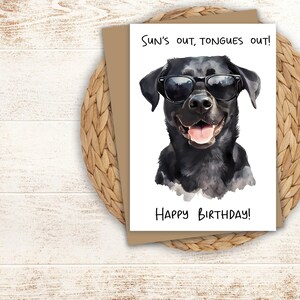 Black Lab Birthday Card | 5x7 | Greeting Card | Labrador Themed Card | Summer Birthday | Dog Lover Birthday Card | Custom Message