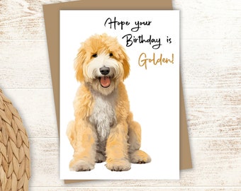 Goldendoodle Birthday Card: Personalized Dog Lover Greeting (5x7)