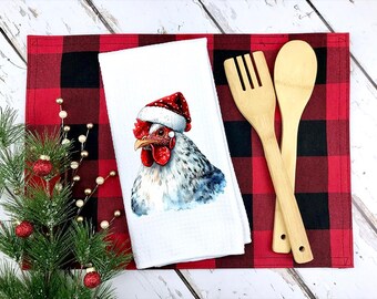 Christmas Chicken Kitchen Towel: Holiday Home Decor