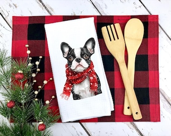 Boston Terrier Christmas Towel: Festive Holiday Decor