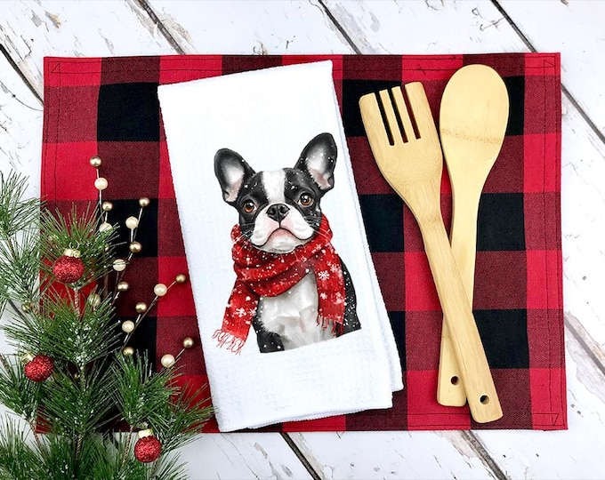 Boston Terrier Christmas Towel: Festive Holiday Decor