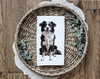 Border Collie Decorative Towel: Farmhouse Dog Decor