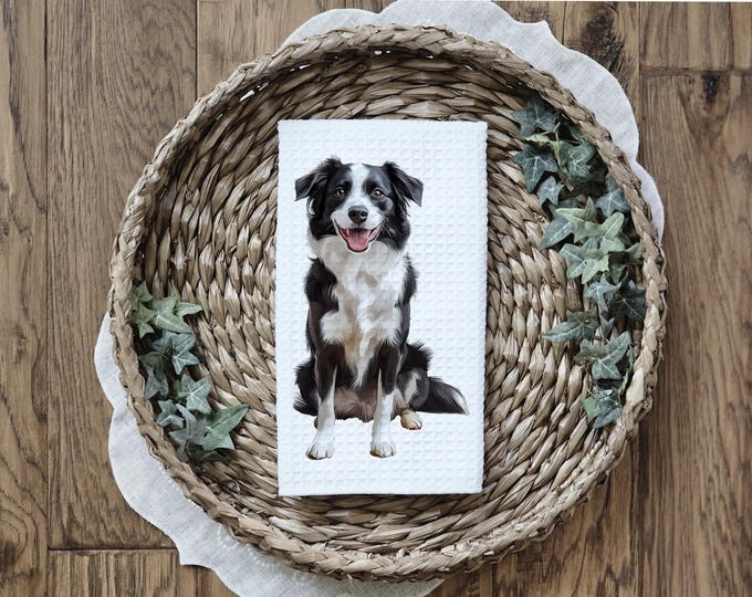 Border Collie Decorative Towel: Farmhouse Dog Decor