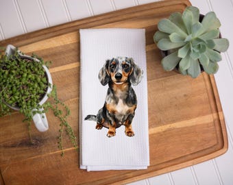 Merle Dachshund Kitchen Towel: Dog Lover Gift