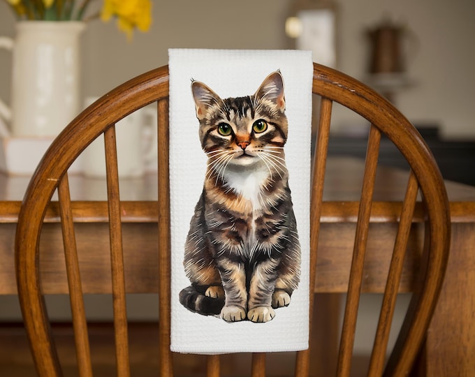 Tabby Cat Kitchen Towel: Decorative Cat Lover Gift