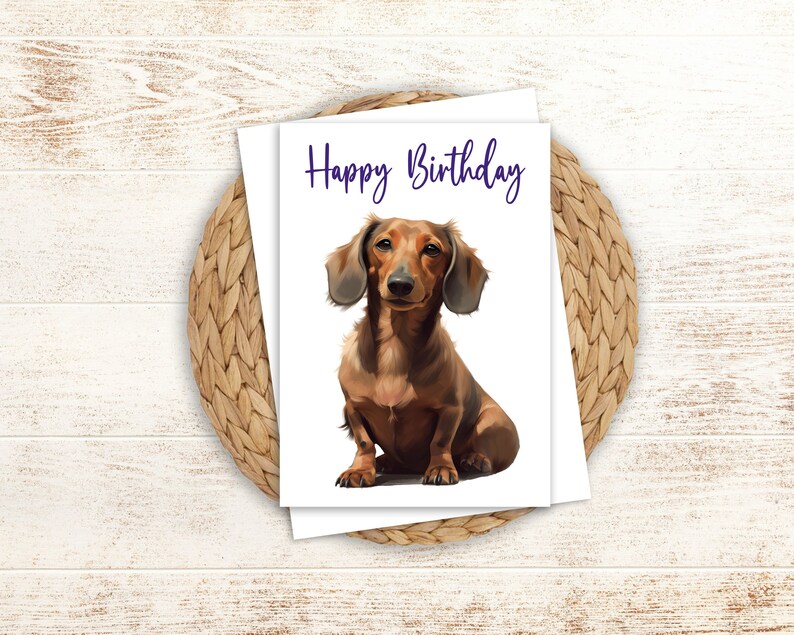 Weiner Dog Birthday Card Birthday Fathers Day Card 5x7 Greeting Card ...