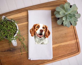 Brittany Spaniel Kitchen Towel: Decorative Dog Lover Gift