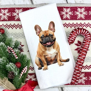 French Bulldog Kitchen Towel | Kitchen Towel | Fawn Frenchie | Christmas Gift | Coworker Gift | Birthday Gift | Personalize