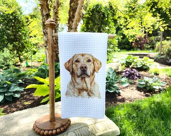 Labrador Kitchen Towel: Waffle Weave Microfiber Dog Lover Gift