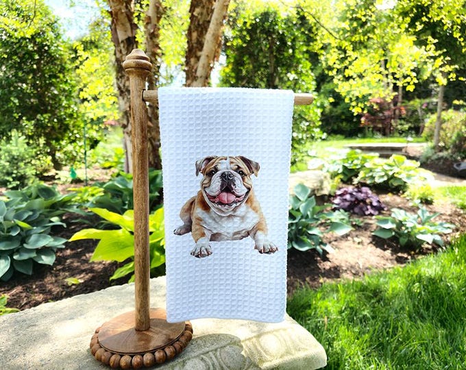 English Bulldog Kitchen Towel: Decorative Dog Lover Gift