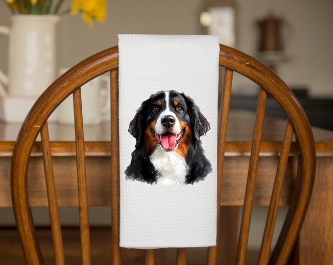 Bernese Mountain Dog Kitchen Towel: Decorative Dog Lover Gift