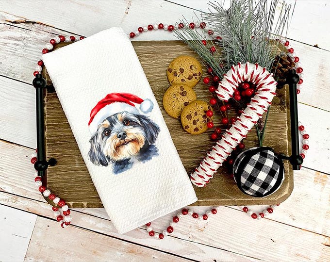 Christmas Havanese Kitchen Towel | Kitchen Tea Towel | Havanese Towel | Christmas Gift | Dog Christmas Gift | Coworker Gift