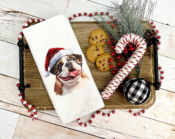 English Bulldog Christmas Towel: Festive Holiday Decor