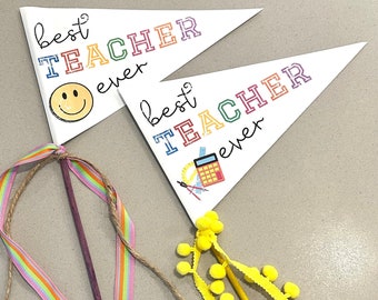 Druckbare Lehrer Wertschätzung Wimpel Flagge druckbar beste Lehrer Zeichen Lehrer Geschenk druckbar Back to School Flagge bester Lehrer aller Zeiten