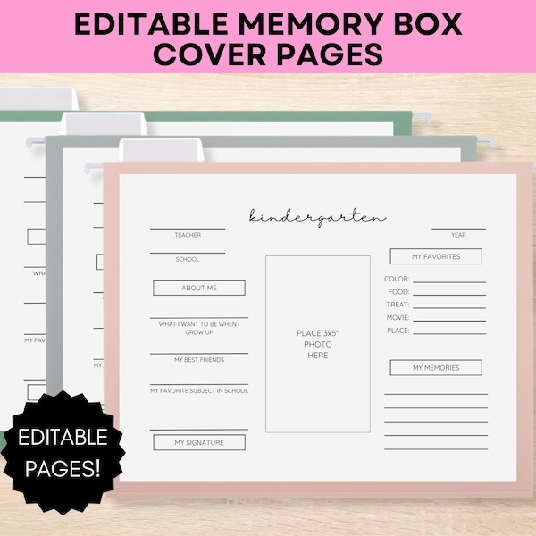 File Box Cover Pages - Etsy