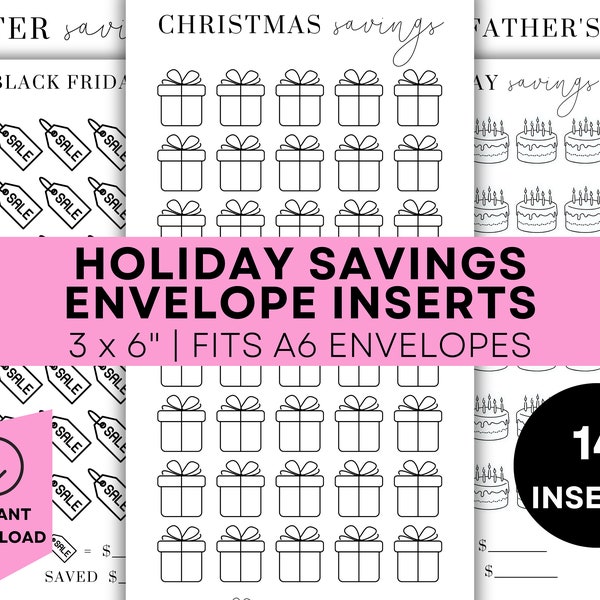 Holiday Savings Challenge Bundle Printable Coloring Saving Challenge Printable Holiday Savings Tracker 12 Month Savings Challenge A6 Budget