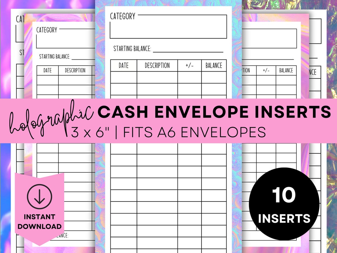 Cash Envelope Inserts Printable Cash Envelope Tracker Cash Stuffing ...