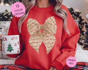 Coquette Christmas Tree Cake Sweatshirt Christmas Bow Sweatshirt for Her Christmas Gift for Her Christmas Coquette Shirt Holiday Sweatshirt