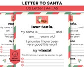 Printable Letter to Santa Printable Christmas Letter Printable Santa Letter Christmas Wishlist Printable Kids Christmas Printable Nice List