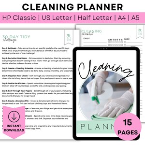Printable Cleaning Planner Printable Cleaning Checklist Printable Cleaning Schedule Printable Digital Planner Spring Cleaning Checklist