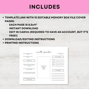 Editable Memory Box File Cover Pages Memory Box Pages Kids Keepsake Box ...